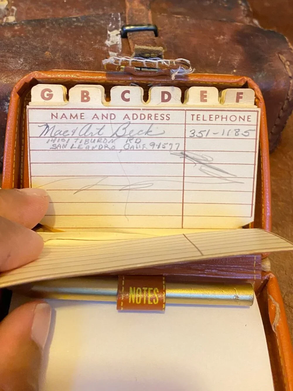 Vintage Miniature Suitcase Address Telephone Number Notepad Handmade Hayward CA
